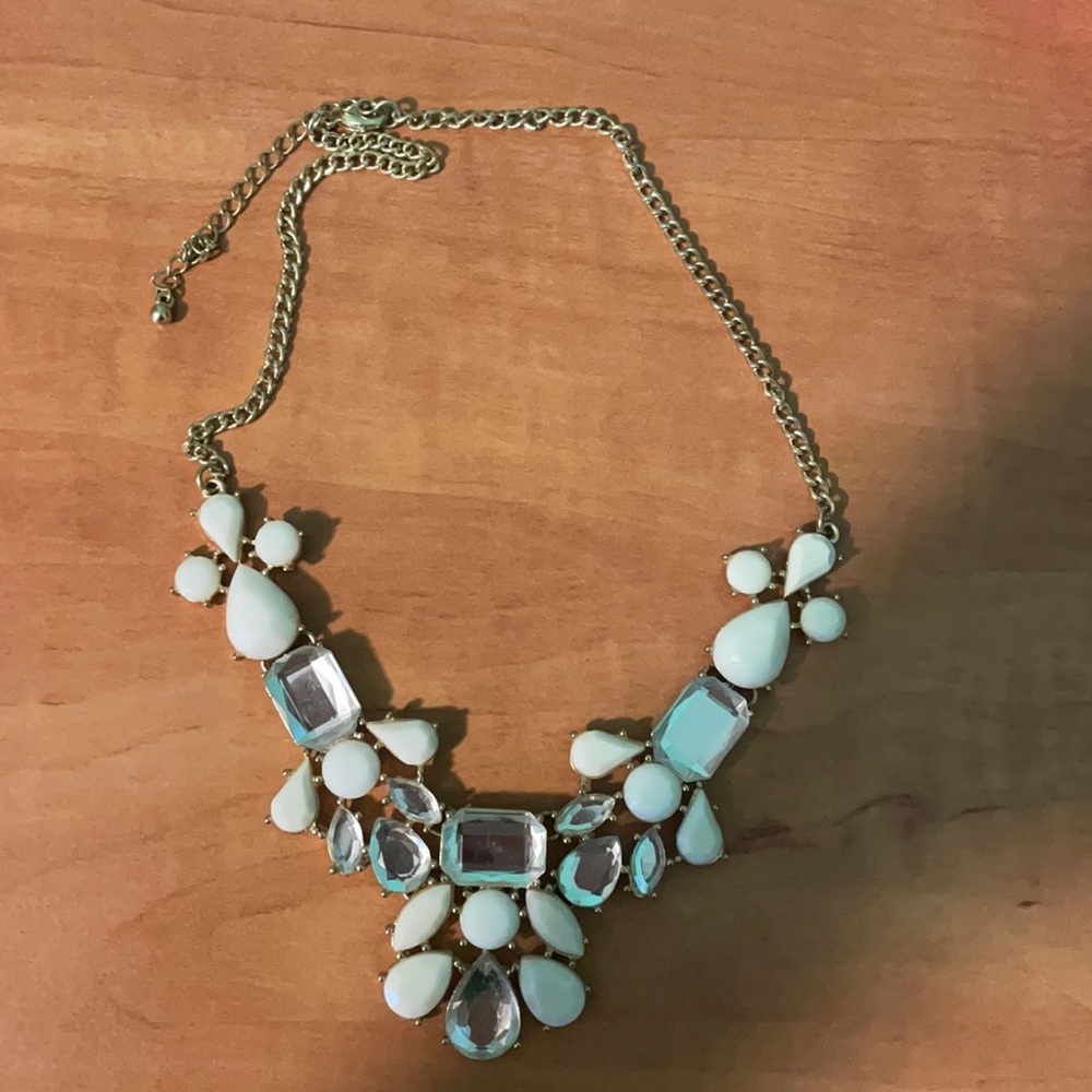 Gold, white and diamond statement necklace
